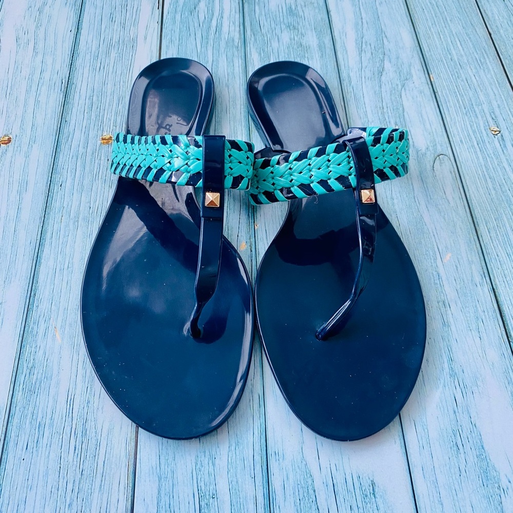 Navy and Turquoise Jack Rogers size 9 Jelly